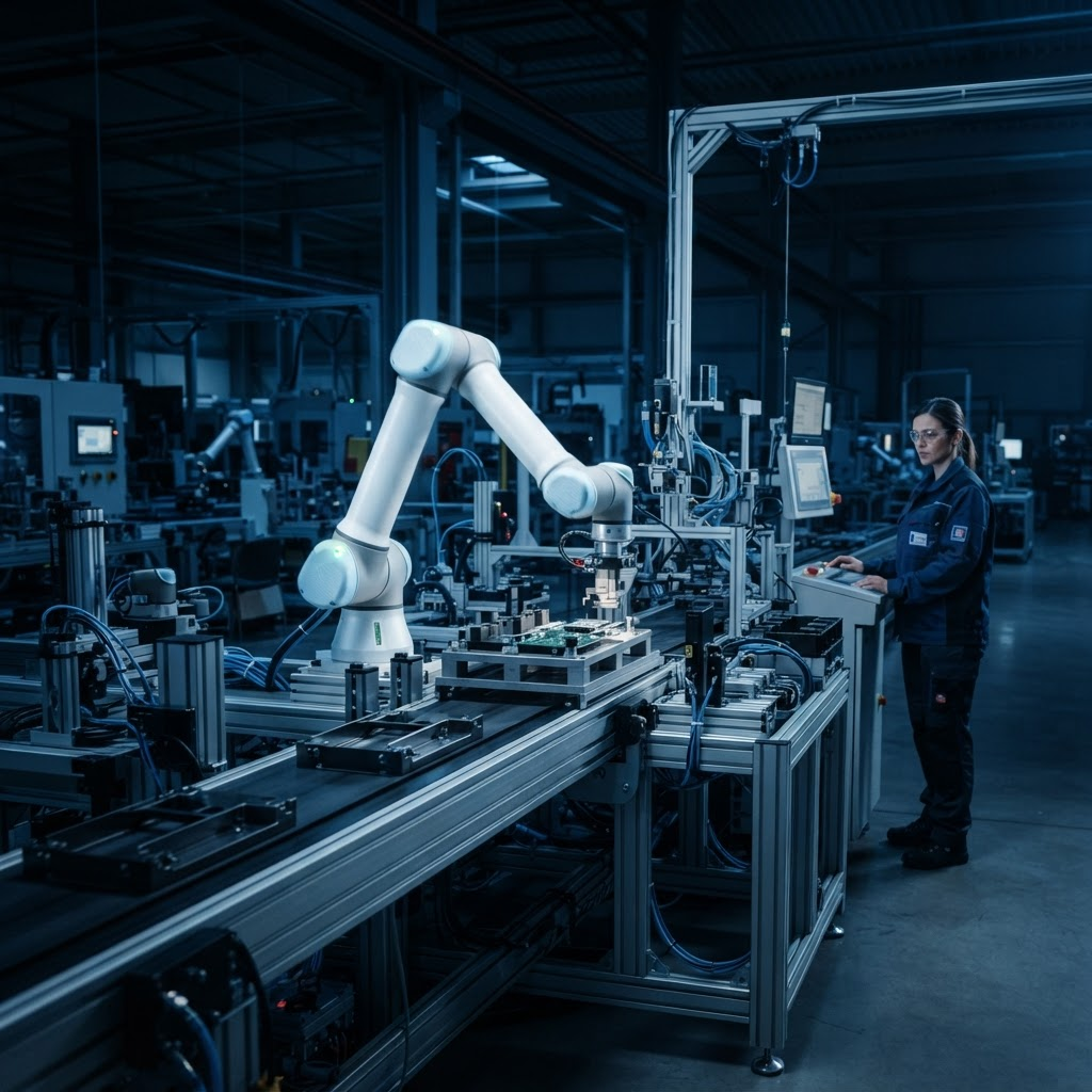 Robot współpracujący na zautomatyzowanej linii produkcyjnej